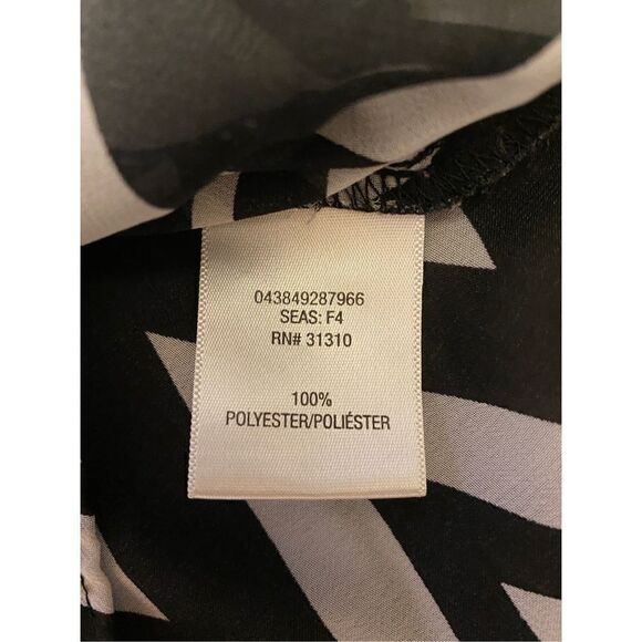 Woman’s Bongo SZ L Black/White Print Sheer Top - Picture 6 of 7